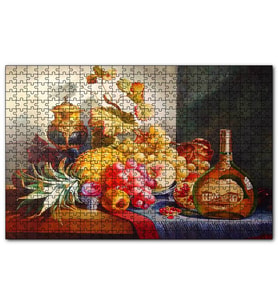 Cakapuzzle Viski ve Taze Meyveler  Puzzle Yapboz MDF (Ahşap) (1000 Parça)