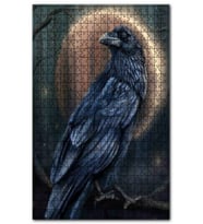 Cakapuzzle Karga ve Ay Tutulması Dijital Çizim Puzzle Yapboz MDF (Ahşap) (500 Parça)
