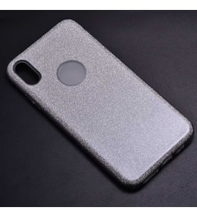 Uyumlu Model Apple iPhone XS Max 6.5 Kılıf Simli Parlak Shining Kapak (Gümüş)