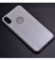 Uyumlu Model Apple iPhone XS Max 6.5 Kılıf Simli Parlak Shining Kapak (Gümüş)