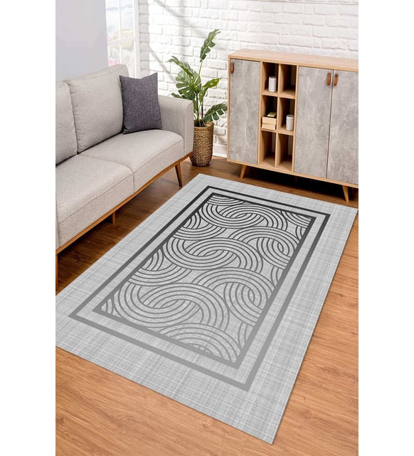 Dijital Kaymaz Taban Yıkanabilir Renkli Salon Halısı Mutfak Halısı Yolluk ND-SD-834 (Gri)