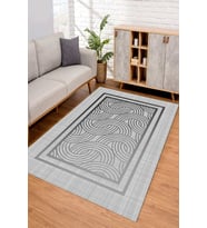 Dijital Kaymaz Taban Yıkanabilir Renkli Salon Halısı Mutfak Halısı Yolluk ND-SD-834 (Gri)