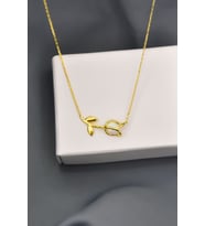 Papatya Silver 925 Ayar Gümüş Beyaz Opal Lale Kolye (Gold)