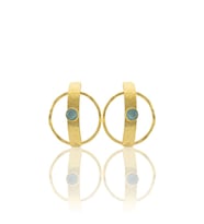 Kadir Jewellery 22 Ayar Altın Kaplama Vintage Küpe -El İşçiliği Ve Hipoalerjenik Küpe (Açık Mavi)