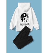 Çocuk Yin & Yang Eşofman Takımı (A.Beyaz)