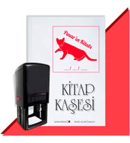 Kişiye Özel  Sevimli Kedi 6 Tarihli Kitap Kaşesi (Kırmızı)