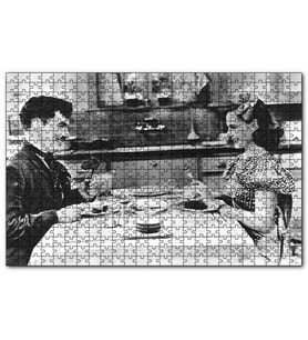 Cakapuzzle Chaplin ve Goddard Modern Zamanlarda  Puzzle Yapboz MDF (Ahşap) (255 Parça)