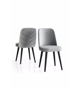 Modern Yemek Odası Mutfak Sandalyesi Venedik 2 Li Set  (Gri)