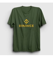Presmono Unisex Beyaz Logo V2 Binance Bitcoin T-Shirt 324730tt (Haki)