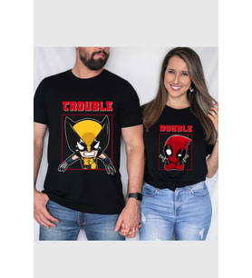 Deadpool ve Wolverine 2024 Film T-shirt Seti (Siyah)