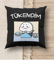 BK Gift Esprili Premium Kumaş Siyah Kırlent Yastık, Ev Hediyesi, Ev Dekorasyonu, Dekoratif Hediye (Model 8)