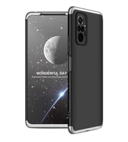 Xiaomi Redmi Note 10 Pro Kılıf 3 Parça Slim Sert Silikon Kapak AYS (Siyah-Gri)