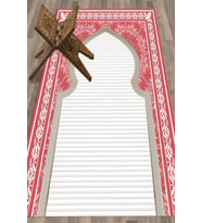 EVDEYA Dijital Baskılı Yıkanabilir Motifli Hediyelik Namazlık Seccade 70x130, SECCADE-27-GRİ, (Kırmızı)