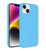 iPhone 14 Plus Kılıf Magsafe Özellikli Pastel Renk Plas Kılıf (Açık Mavi)