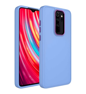 Xiaomi Redmi Note 8 Pro Kılıf Metal Çerçeve Lansman Silikon Kapak (Lila)