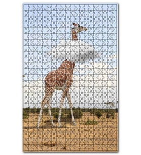 Cakapuzzle Başı Bulutlardaki Zürafa Puzzle Yapboz MDF (Ahşap) (500 Parça)