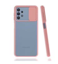 Galaxy A32 4G Kılıf Sürgülü Kamera Koruma Silikon (Pembe)