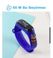 Disney Kahramanları Figürlü Dijital Dokunmatik Led Çocuk Genç Kol Saati (Lacivert)