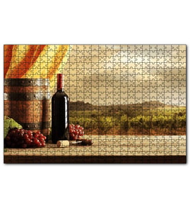 Cakapuzzle Şarap Üzüm Bağı Görseli  Puzzle Yapboz MDF (Ahşap) (255 Parça)