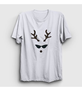Presmono Unisex Sarı Female Deer Yılbaşı T-Shirt 271598tt (Beyaz)