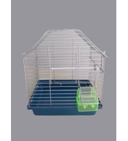 Kuş Kafesi Silver Galvaniz Tek Kapı Tek Yemlikli (Lacivert-Gri)