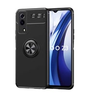 Vivo Y53S 4G Kılıf Yüzüklü Magnetli Ravel Case Kapak (Siyah)
