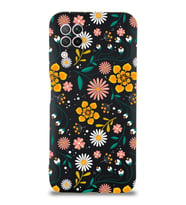 Huawei P 40 Lite Uyumlu Lansman Kılıf Çiçek Tasarımlı İçi Kadife Kapak (Siyah)