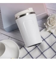 TERMOS BARDAK MUG 380 ML ( SIRDIRMAZ KAPAK , EL YAKMAZ ) (Beyaz)