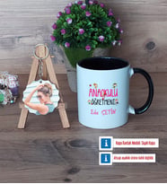 Anaokulu Öğretmeni Kupa Bardak Beyaz ve Fotoğraflı Ahşap Anahtarlık Hediye Öğretmenler Günü Hediyesi (Model 11)