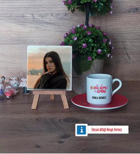 Sosyal Hizmet Uzmanı Fotoğraflı Dekoratif Taş, Ahşap Altlıklı Türk Kahvesi Fincanı Hediye (Model 3)
