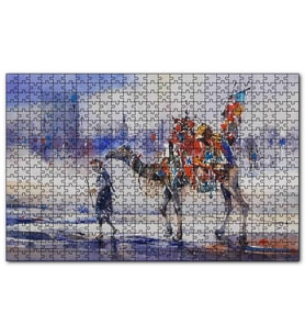 Cakapuzzle Clifton Sahilinde Deveyle Sahibi Puzzle Yapboz MDF (Ahşap) (1000 Parça)