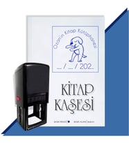 Kişiye Özel Sevimli Köpek 11 Tarihli Otomatik Kitap Kaşesi (Mavi)