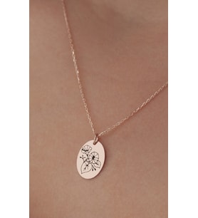 Doğum Çiçeği Kolye, Birth Flower Necklase (Eylül - September) (Gümüş)