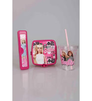 LİSANSLI BARBIE'NİN BESLENME VE BAKIM SETİ 3'LÜ YEMEK SETİ (Pembe)