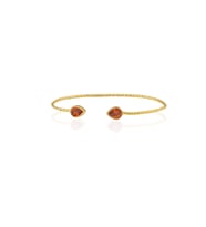 Kadir Jewellery 22 Ayar Altın Kaplama El İşçiliği Zirkon Taşlı Kadın Charm Bileklik (Kahverengi)