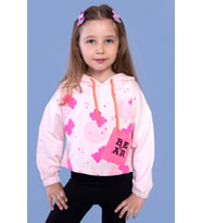 Toontoy Kız Çocuk Cep Detaylı Baskılı Sweatshirt (Pudra)