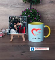 Sevgiliye Hediye Fotoğraflı Dekoratif Taş, Kupa Bardak Beyaz Hediye (Model 7)