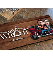 BK Gift Kişiye Özel Sevgililer Karikatürlü Kabartma Figürlü Ahşap Tablo, Duvar Dekoru, Arkadaşa Hediye, Özel Tasarım Ev Hediyesi-103 (Ceviz)