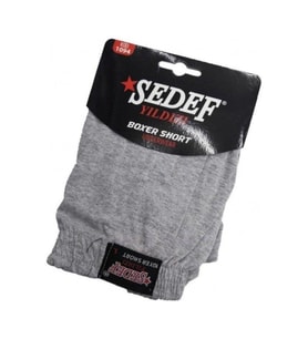 Sedef Yıldızı Erkek Düğmeli Penye Boxer 1094 - 6 Adet (Gri)