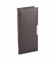 Kartvizit Albümü 4 Sıralı 192 Kartlık Business Card Album Vegan 12,5x26,5 cm (KAHVE)