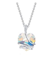 Monemel Swarovski Taşlı Mavi Kalp Kolye (Beyaz Altın Kaplama) N0404 Istanbul Aynı Gün Teslimat, Anneler Günü Hediyesi, Sevgiliye Hediye