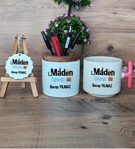 Maden Mühendisi Hediye Sepeti Kupa Bardak T Kulplu, Kalemlik ve Anahtarlık Mühendisler Günü Hediyesi (Model 4)