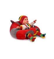 TOKKO Bebek Bebe Yatmaz Oturma Destek Minderi - Bebek Koltuğu - Büyük Bebek Oturağı Bebeyatmaz (Koyu Gri - Kırmızı)