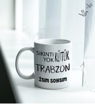 Trabzon Temalı Kişiye Özel İsim ve/veya Fotoğraflı Kupa Bardak No:X025-061 (Beyaz)