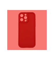 IPHONE 14 PRO; KENARI ÇIKNTILI, DARBE ÖNLEYİCİ, KAMERA KORUYUCULU LÜKS SİLİKON KILIF (Kırmızı)