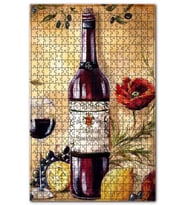 Cakapuzzle Cabernet Sauvignon Şarabı Limon Üzüm Görseli Puzzle Yapboz MDF(Ahşap) (500 Parça)