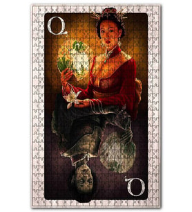Cakapuzzle İskambil Kağıdı Kadın Ölüm Hayelet Görseli Puzzle Yapboz MDF (Ahşap) (500 Parça)