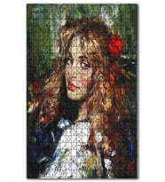 Cakapuzzle Beyaz Elbiseli Sarışın Kadın Puzzle Yapboz MDF (Ahşap) (1000 Parça)