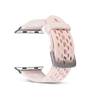 Ally Apple Watch 7-8 41mm 6-5-4 40mm Grid Çift Renk Soft Silikon Kayış 3-2-1 38mm (Pembe)