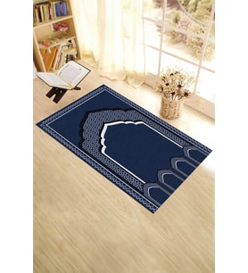EVDEYA Dijital Baskılı Minber Motifli Yıkanabilir Motifli 70x130 Namazlık Seccade, Seccade-2-kahve, (Mavi)